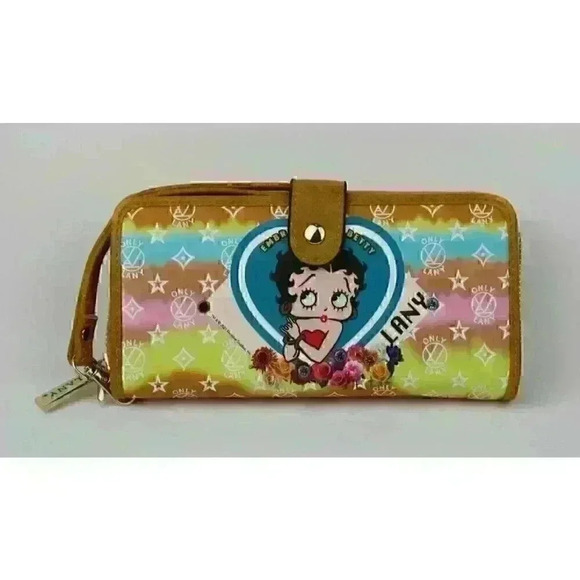 Betty Boop x Lany Handbags - NEW! Betty Boop Women's Lany Vegan Wristlet Wallet